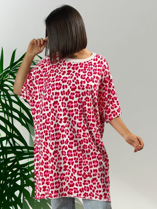 ZANZIBAR - T-SHIRT LEOPARD ROUGE JUSQU'A LA TAILLE 54