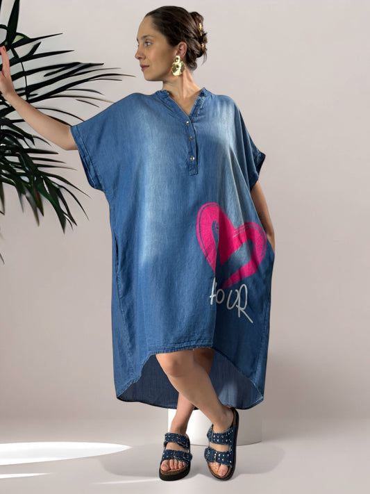 KELLY - ROBE FLUIDE BOHEME OVERSIZE JUSQU'A LA TAILLE 54