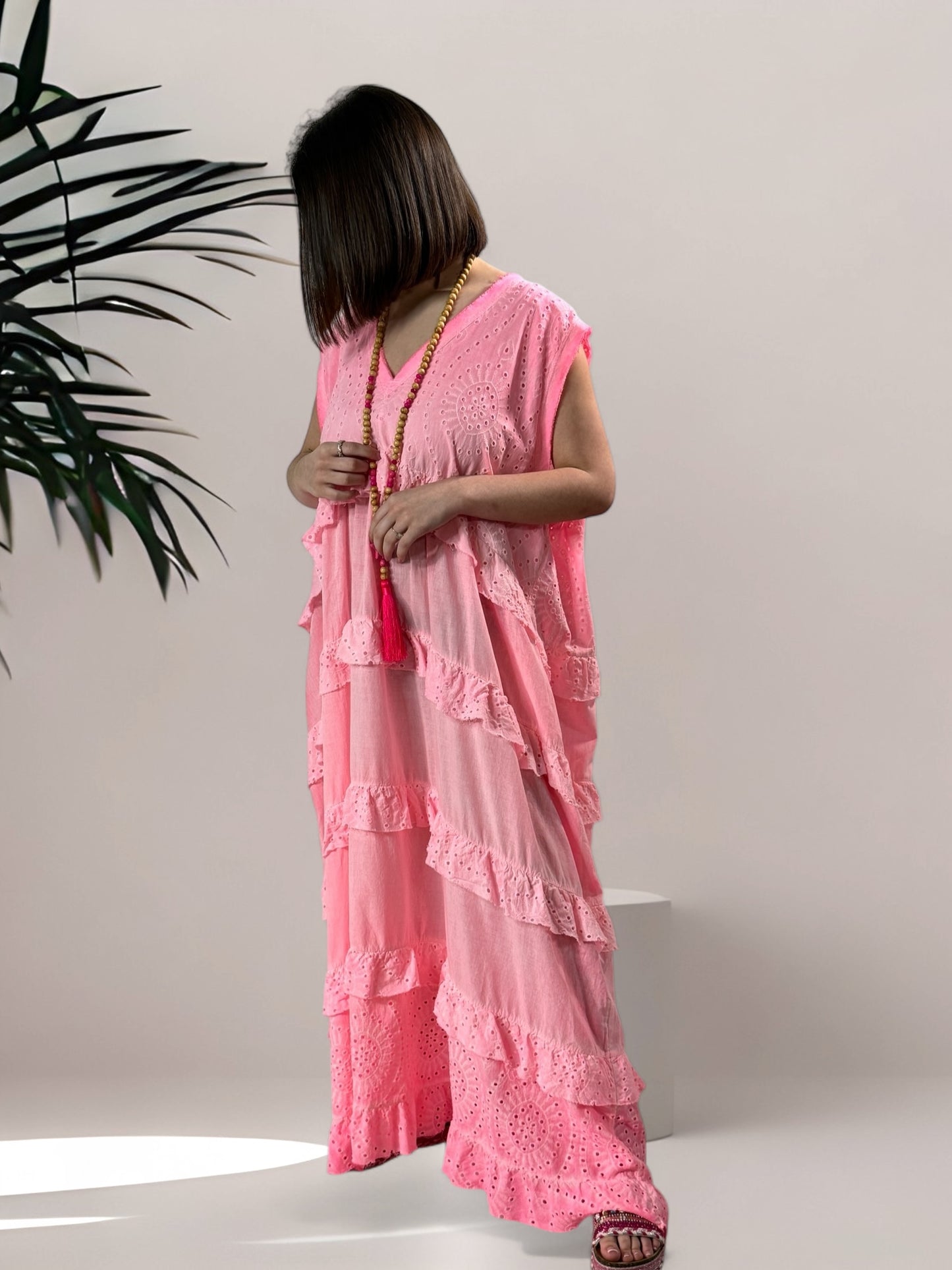 COACHELLA - ROBE BOHEME ROSE JUSQU'A LA TAILLE 56