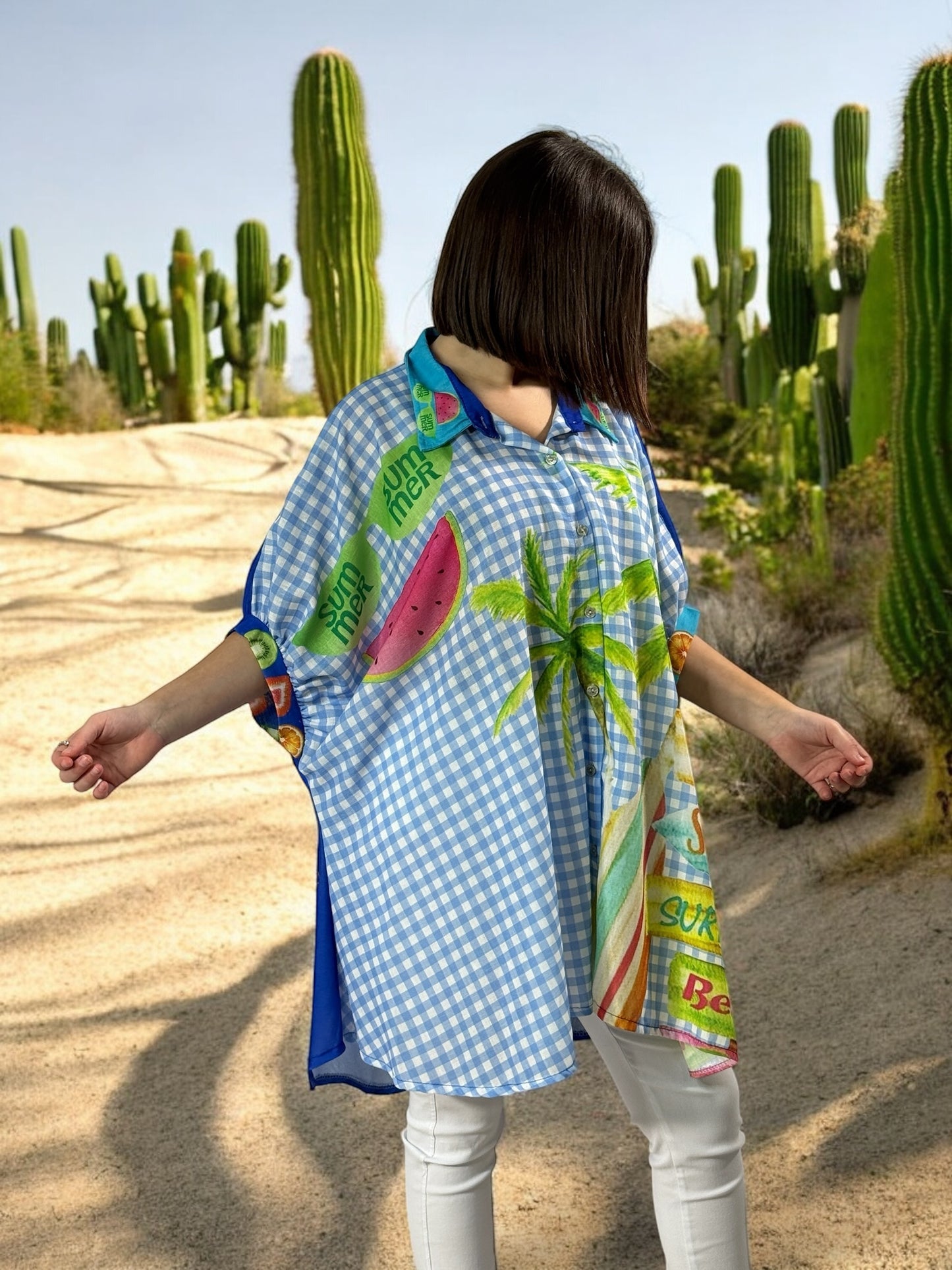 HONOLULU - TUNIQUE OVERSIZE AVEC MOTIF JUSQU'A LA TAILLE 58