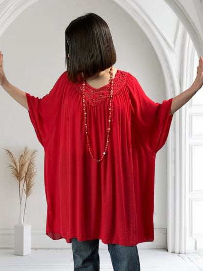 LOLITA - TUNIQUE OVERSIZE ROUGE JUSQU'A LA TAILLE 58