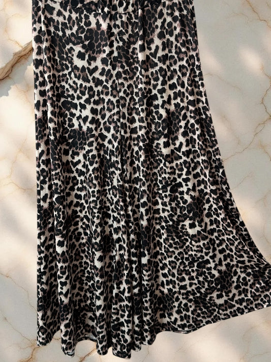 MAXIME - PANTALON PALAZZO MOTIF ANIMALIER TAILLE 46 A 54