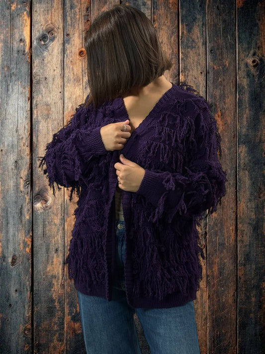 SANDY - GILET VIOLET JUSQU'A LA TAILLE 48