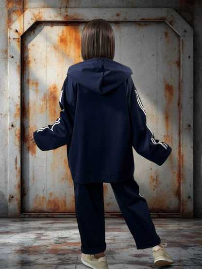 MARLEY - VESTE MARINE OVERSIZE JUSQU'A LA TAILLE 54