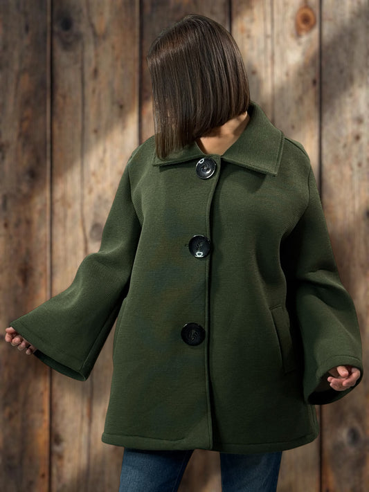 ROSALINA - VESTE OVERSIZE KAKI JUSQU'A LA TAILLE 52
