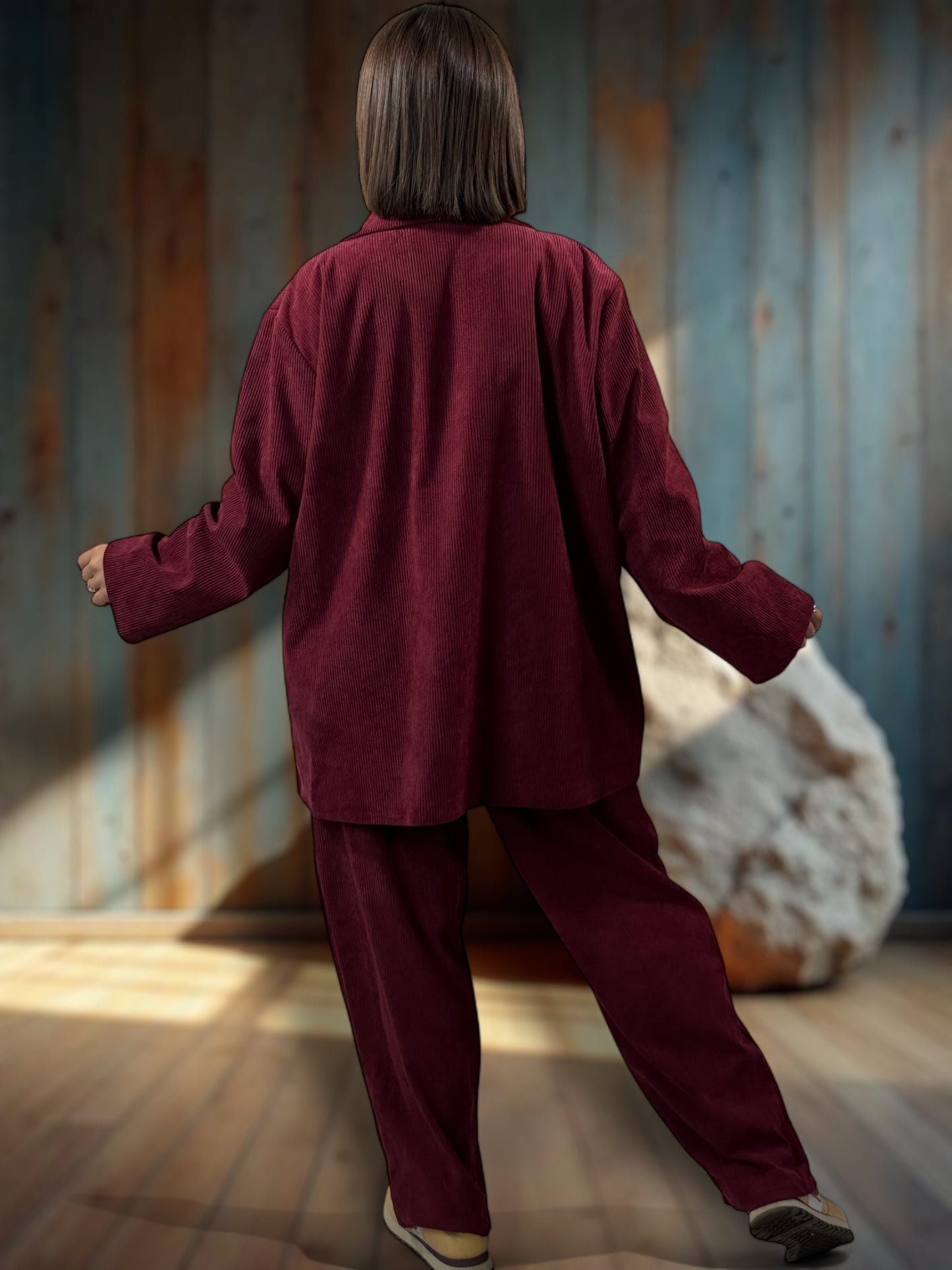 DIANA - VESTE BORDEAUX EN VELOURS AVEC SA BROCHE JUSQU'A LA TAILLE 52
