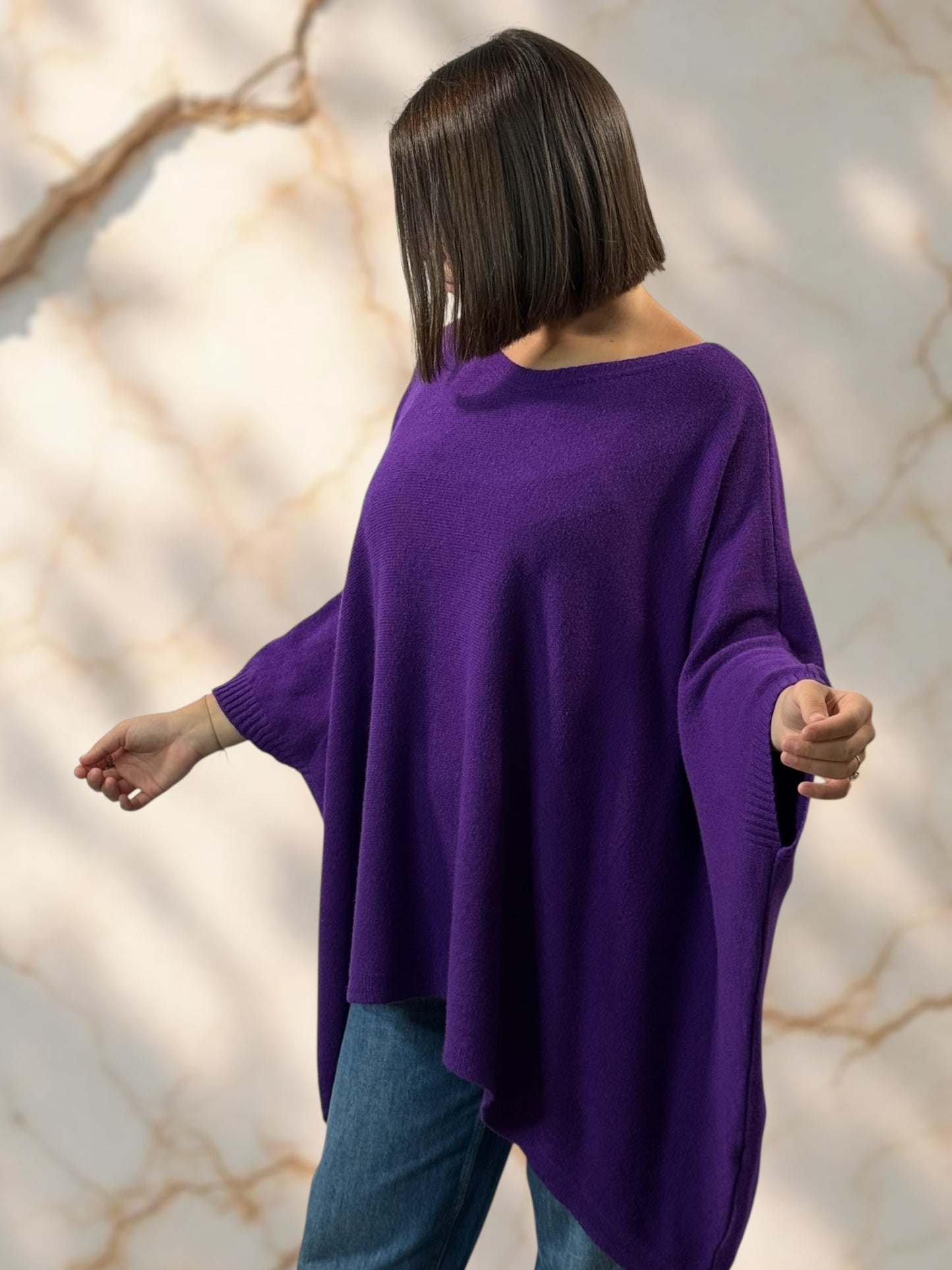 NICKO - PULL OVERSIZE VIOLET JUSQU'A LA TAILLE 60