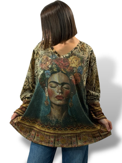 MARYLIN - TOP OVERSIZE FLUIDE SCINTILLANT JUSQU'A LA TAILLE 54