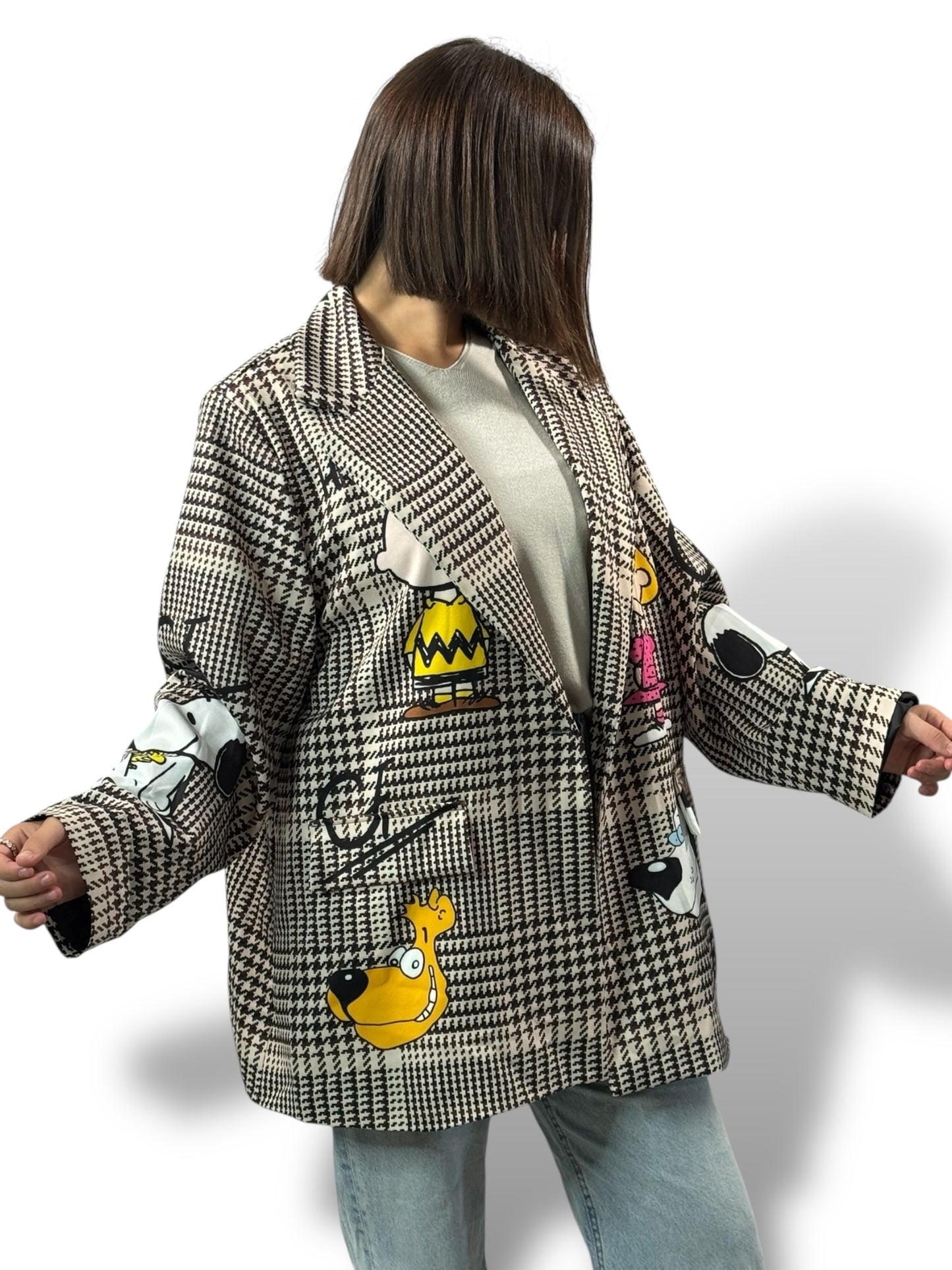 HAPINESS - VESTE OVERSIZE MOTIF SNOOPY JUSQU'A LA TAILLE 52