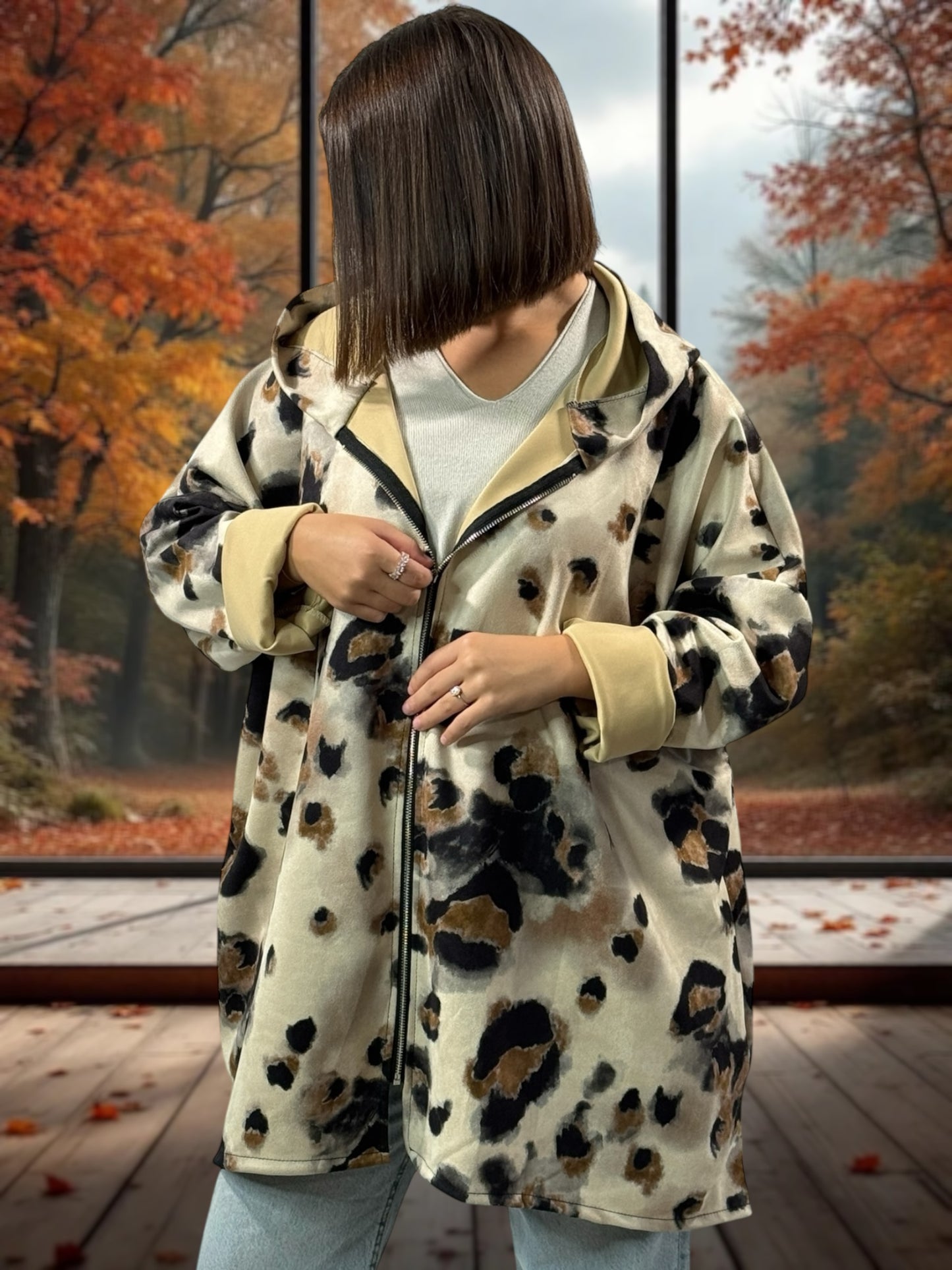 STEFANIA - VESTE EN SUEDINE OVERSIZE JUSQU'A LA TAILLE 54