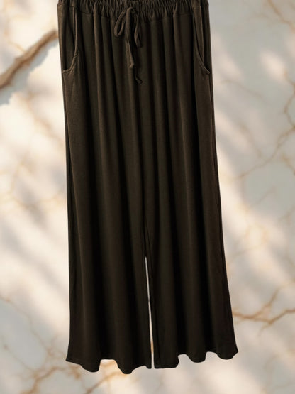 MARLO - PANTALON AMPLE FLUIDE MARRON TAILLE 48 A 58