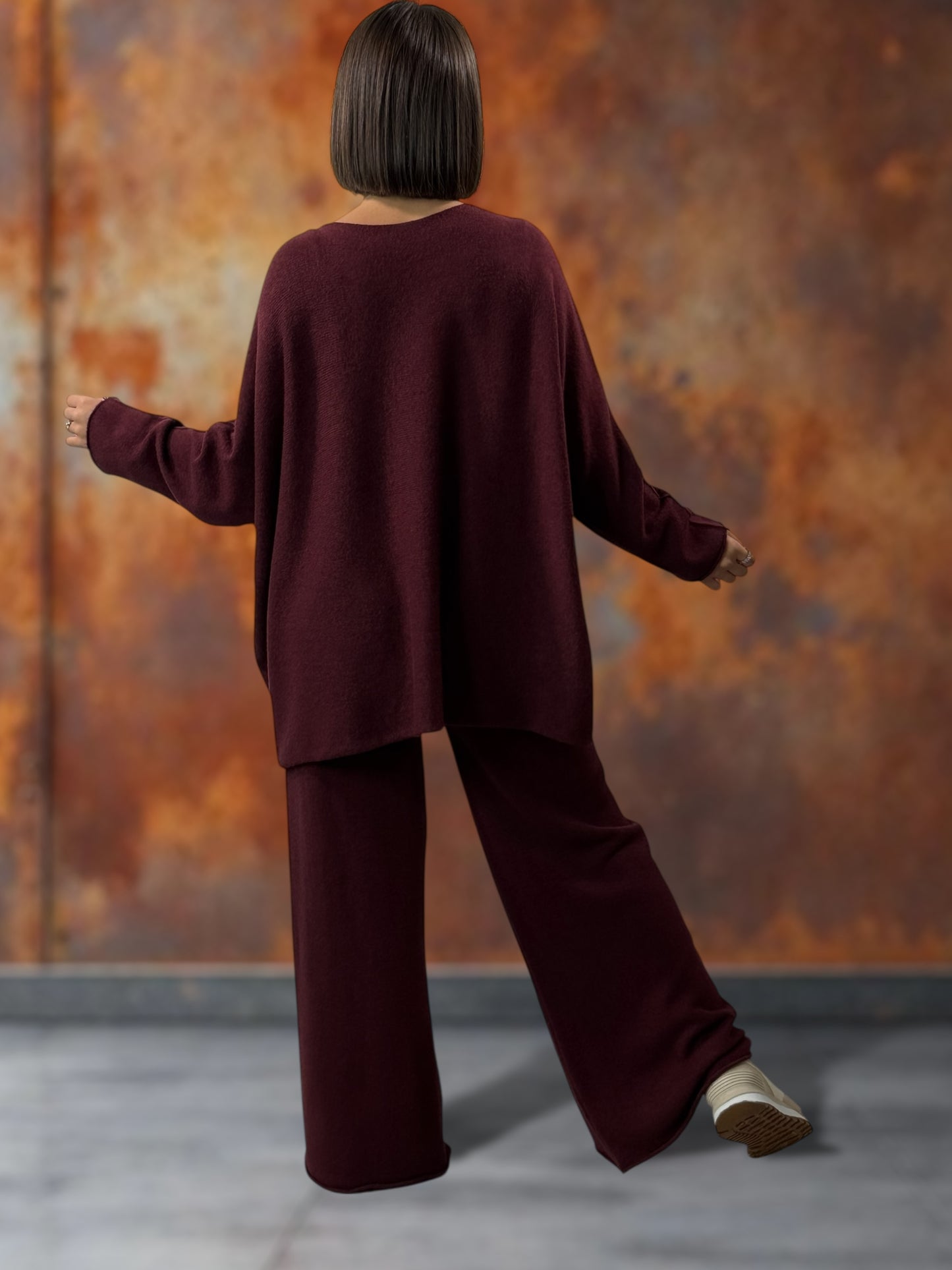 LOUANE - ENSEMBLE EN MAILLE BORDEAUX JUSQU'A LA TAILLE 52