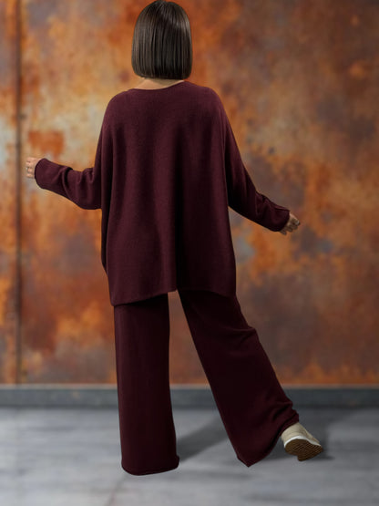 LOUANE - ENSEMBLE EN MAILLE BORDEAUX JUSQU'A LA TAILLE 52