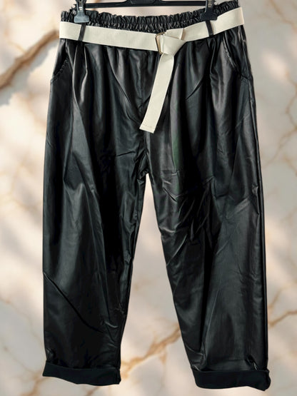 BERLIN - PANTALON SIMILI CUIR NOIR TAILLE 46 A 52