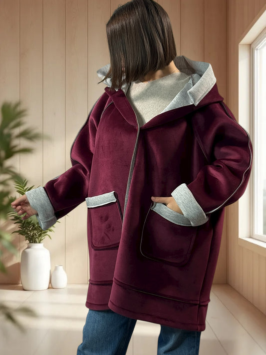 BRADLEY - VESTE A CAPUCHE BORDEAUX JUSQU'A LA TAILLE 56