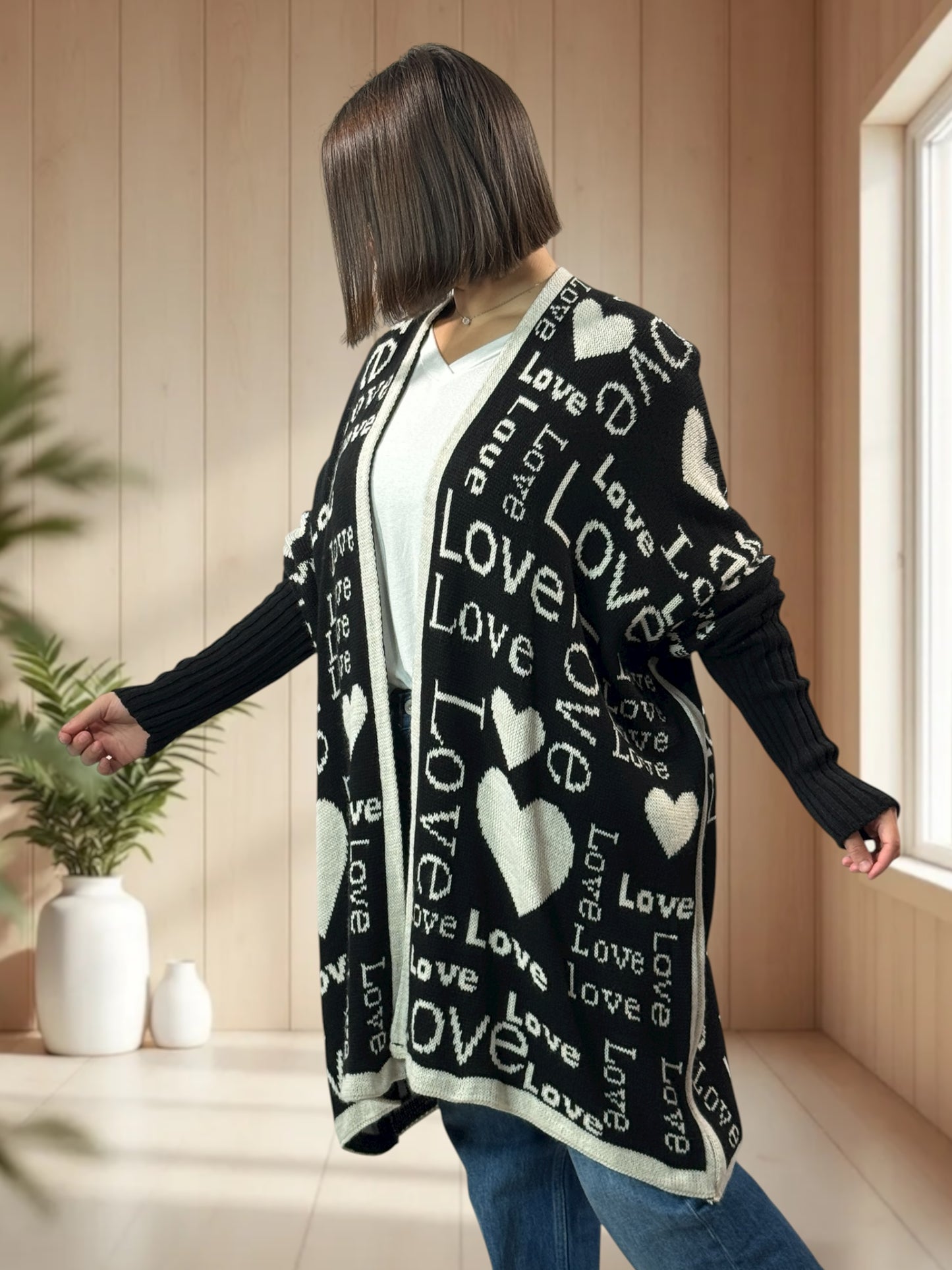 CARINE - GILET OVERSIZE JUSQU'A LA TAILLE 56