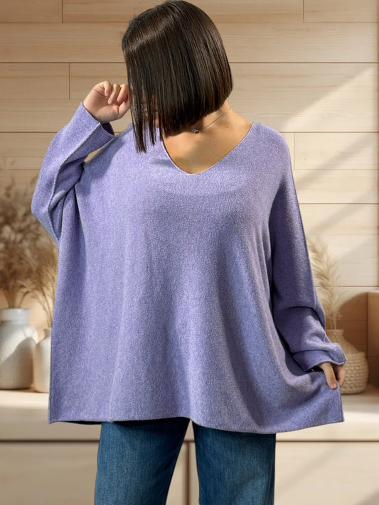 PALOMA - PULL OVERSIZE LAVANDE JUSQU'A LA TAILLE 56 (Copie)