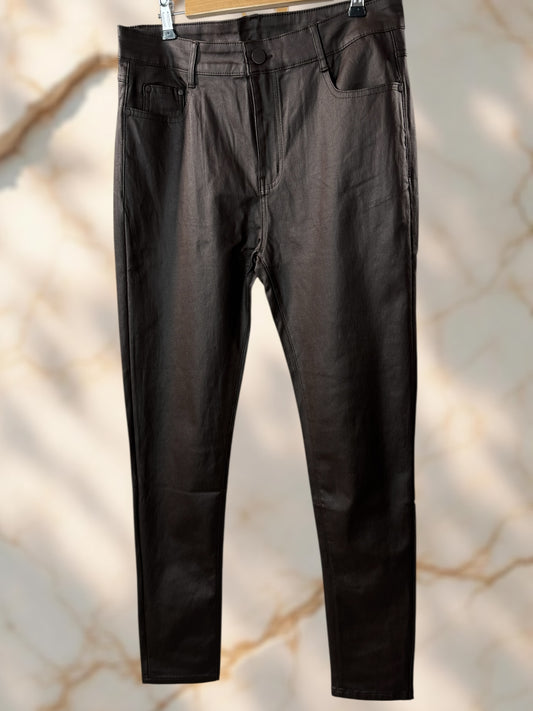 BASTIEN - PANTALON ENDUIT MARRON TAILLE 54
