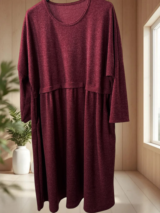 MADELINE - ROBE OVERSIZE BORDEAUX JUSQU'A LA TAILLE 60