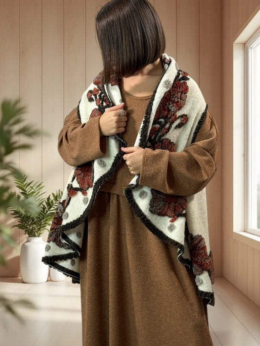 CHOCOLAT - GILET EN LAINE BOUILLIE JUSQU'A LA TAILLE 52