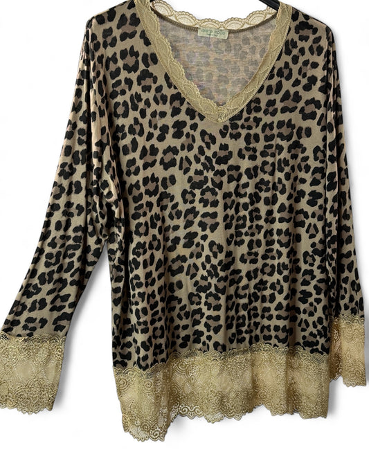 LOLA - TOP SOUS VÊTEMENT ROULEAU LEOPARD JUSQU'A LA TAILLE 54