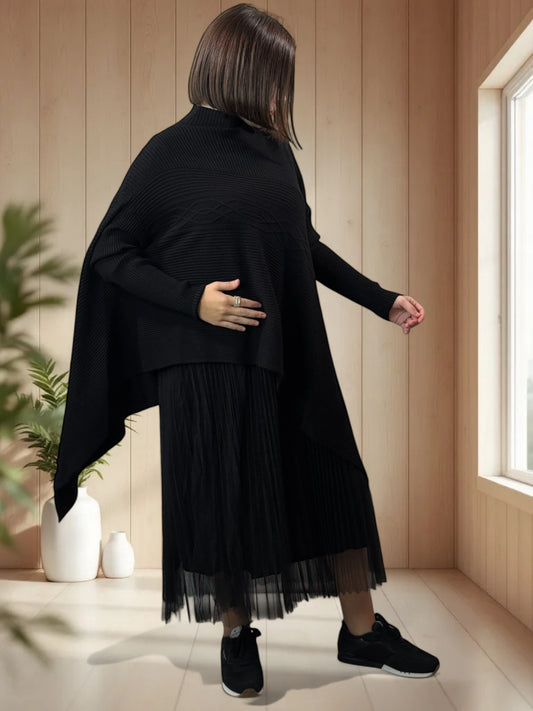 DONNA- ENSEMBLE NOIR 2 PIECES JUSQU'A LA TAILLE 44