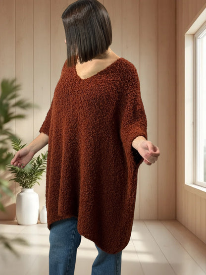 CAMILLE - PULL ROUX OVERSIZE JUSQU'A LA TAILLE 58