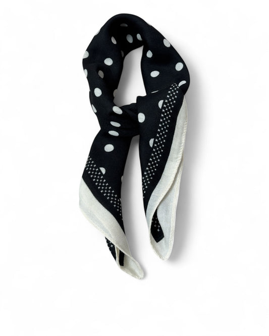 JULIETTE REF12 - PETIT FOULARD NOIR A POIS