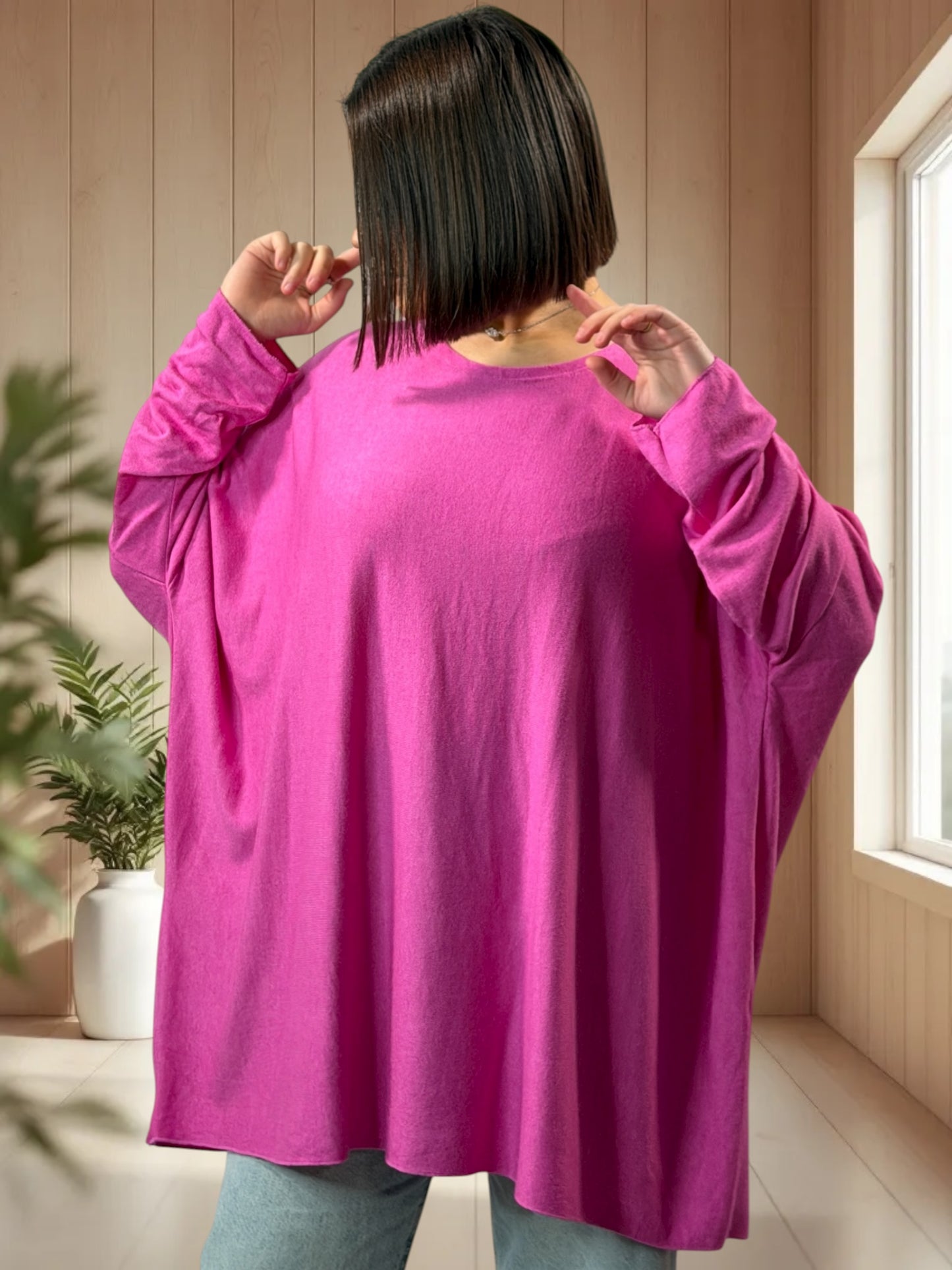 CAPRIO - PULL FUCHSIA EN MAILLE FLUIDE JUSQU'A LA TAILLE 54