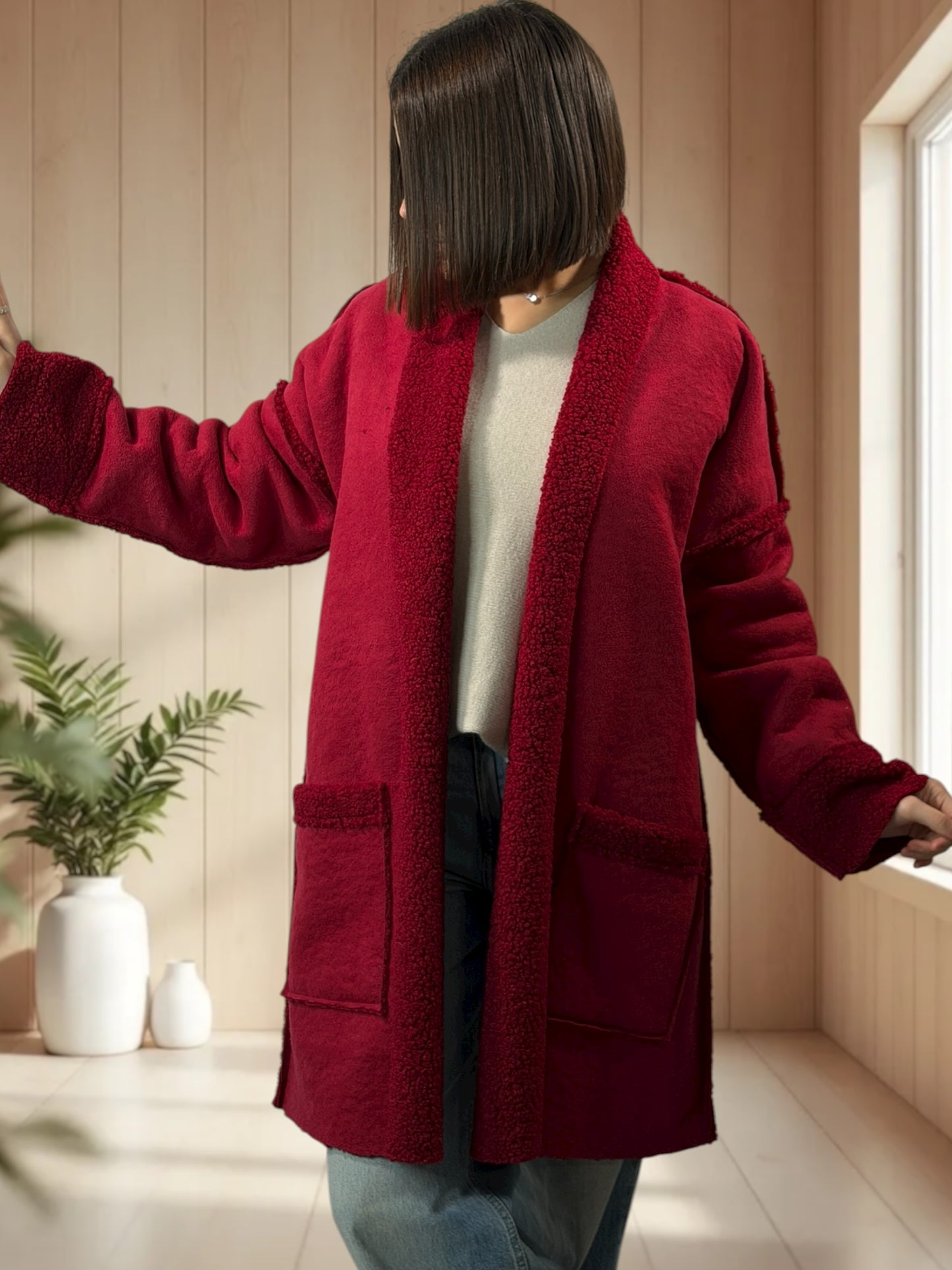 FREDERICO - VESTE ROUGE OVERSIZE JUSQU'A LA TAILLE 52