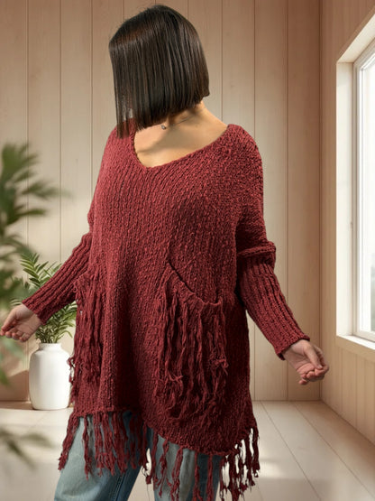 SHEILA - PULL OVERSIZE TERRACOTTA JUSQU'A LA TAILLE 56