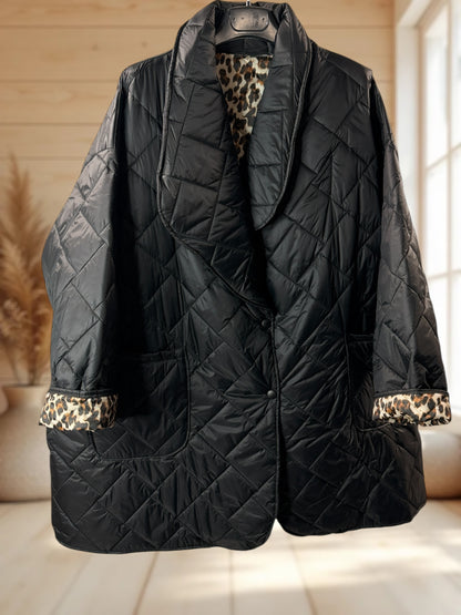 CHAMONIX - DOUDOUNE NOIRE INTERIEUR LEOPARD TAILLE 56 A 62