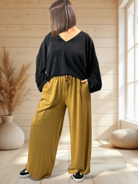 IMAGINE- PANTALON AMPLE FLUIDE SCINTILLANT TAILLE 44/46 A 50