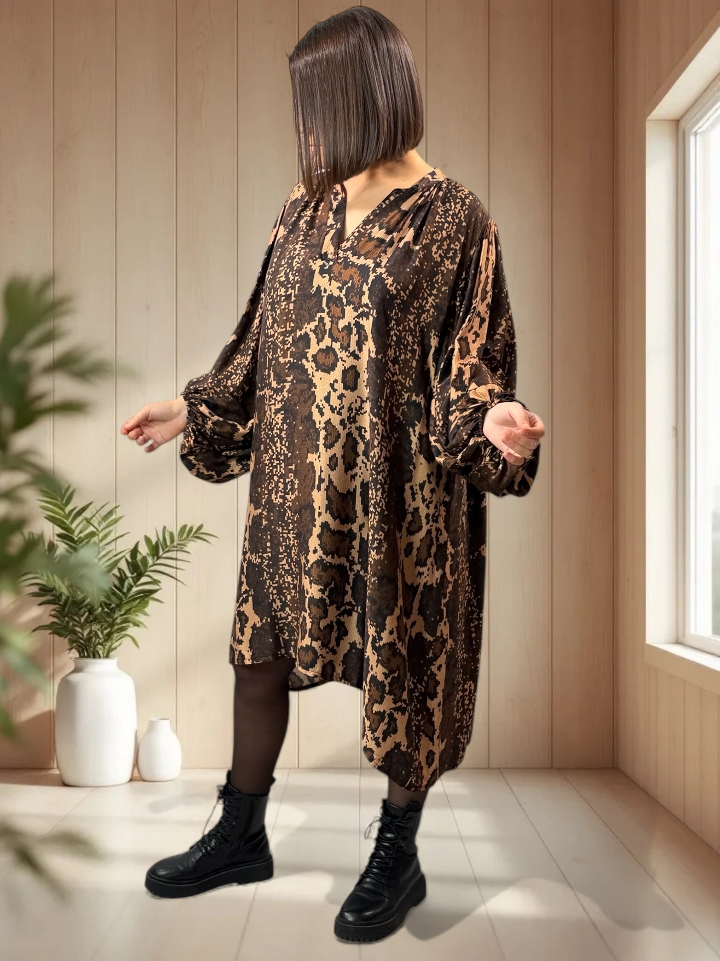 ISABELLA - ROBE FLUIDE A MOTIF OVERSIZE JUSQU'A LA TAILLE 54