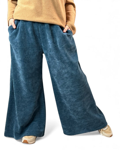 MARVIN - PANTALON EN VELOURS BLEU TAILLE 46 A 54
