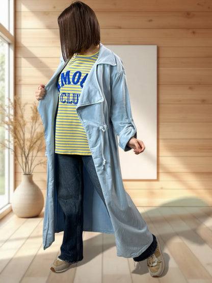 VANINA - TRENCH BLEU CIEL EN SWEAT JUSQU'A LA TAILLE 52