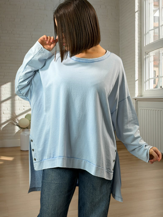 STEFANIA - TEE-SHIRT BLEU CIEL JUSQU'A LA TAILLE 52/54