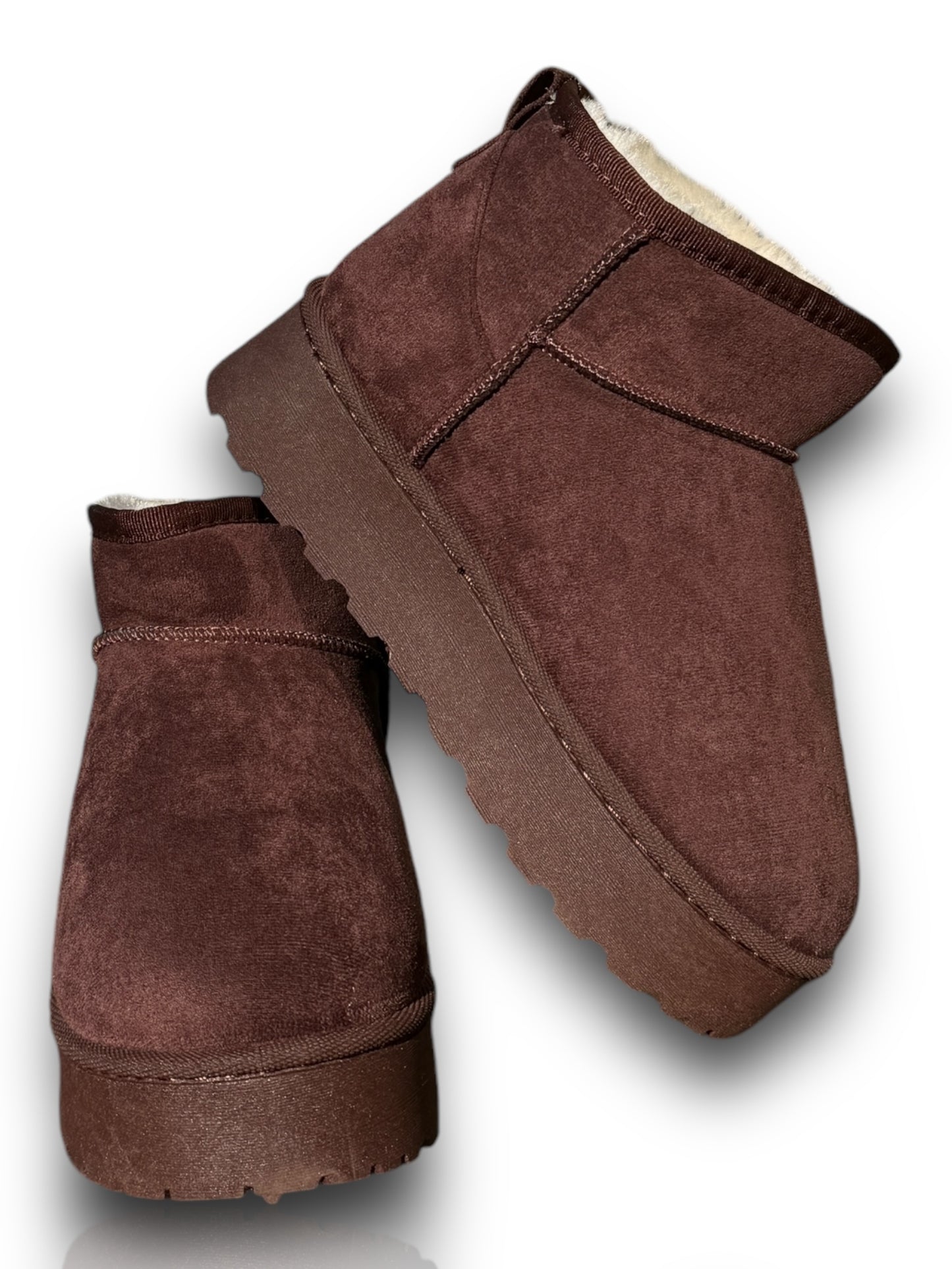 DONNA - BOOTS MARRON SEMELLE PLATEFORME INTERIEUR MOUMOUTE