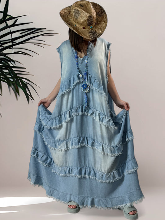 SANTANA - ROBE LONGUE FLUIDE BOHEME JUSQU'A LA TAILLE 56/58