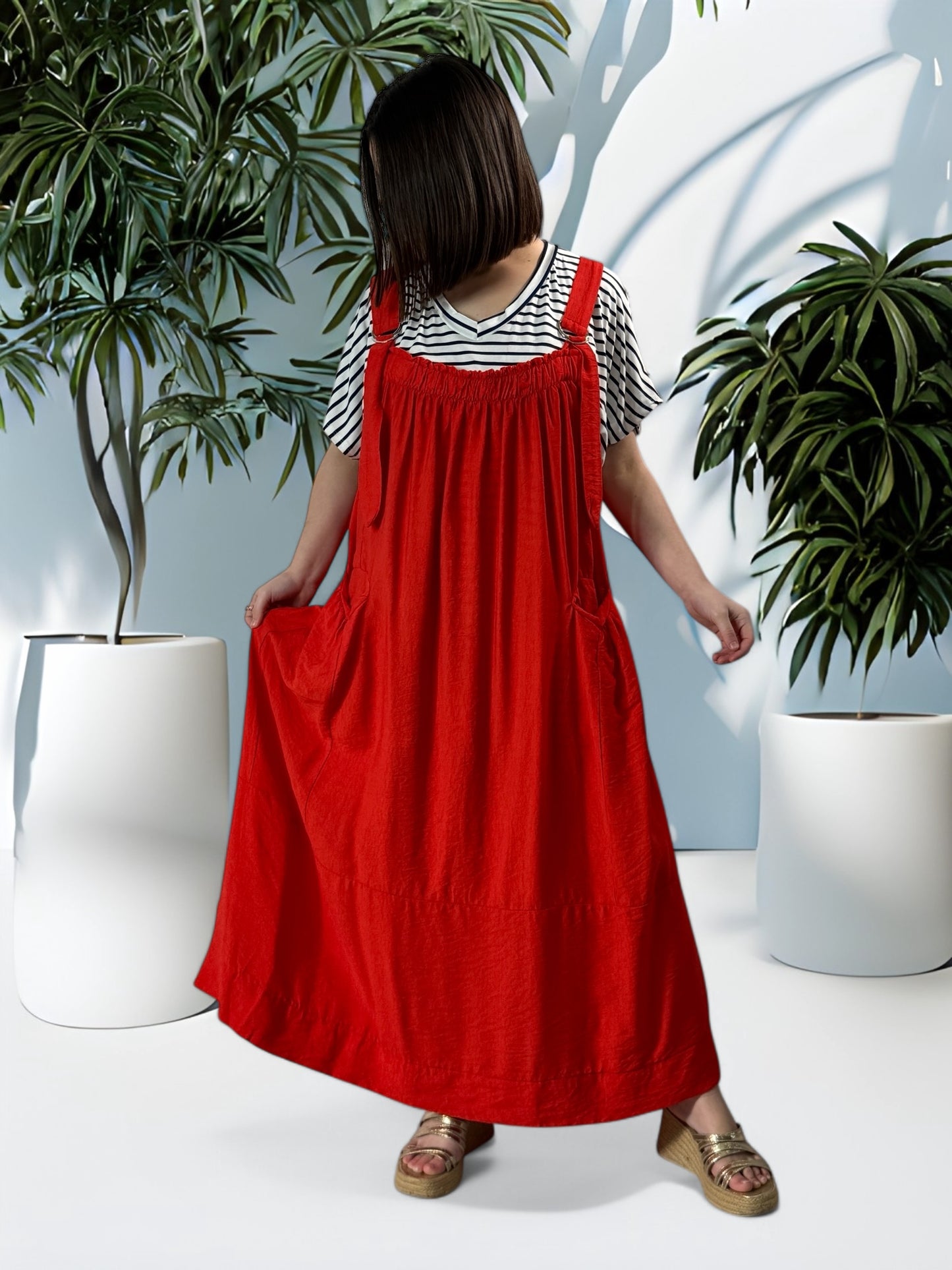 INGRID - ROBE ROUGE ROUGE JUSQU'A LA TAILLE 56