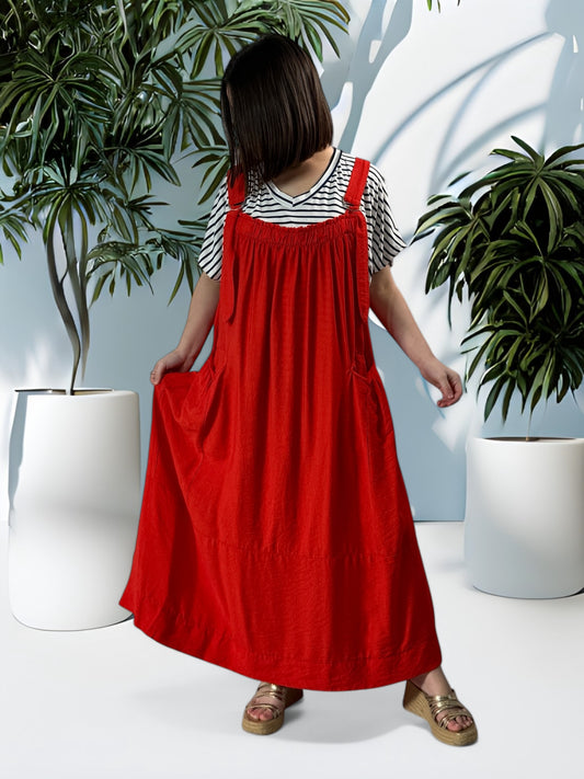 INGRID - ROBE ROUGE ROUGE JUSQU'A LA TAILLE 56