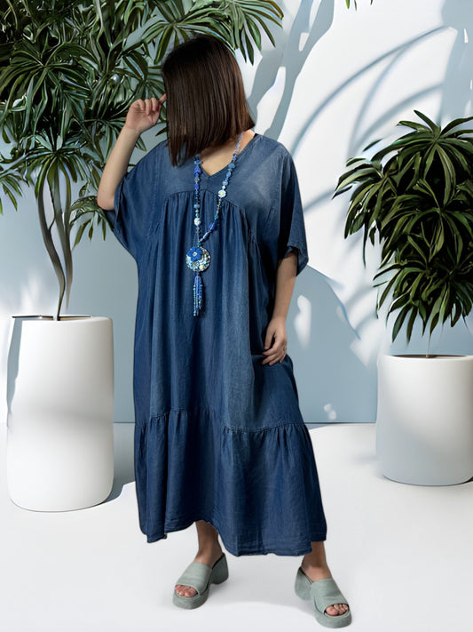 PAMELA - ROBE LONGUE FLUIDE BOHEME JUSQU'A LA TAILLE 56