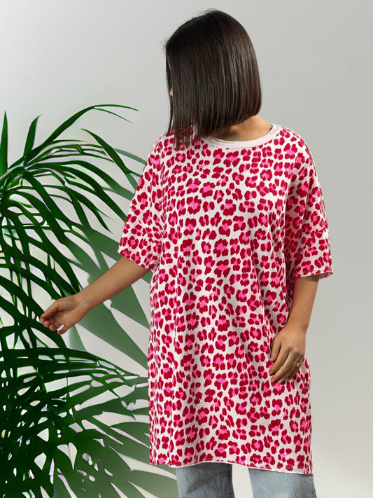 ZANZIBAR - T-SHIRT LEOPARD ROUGE JUSQU'A LA TAILLE 54