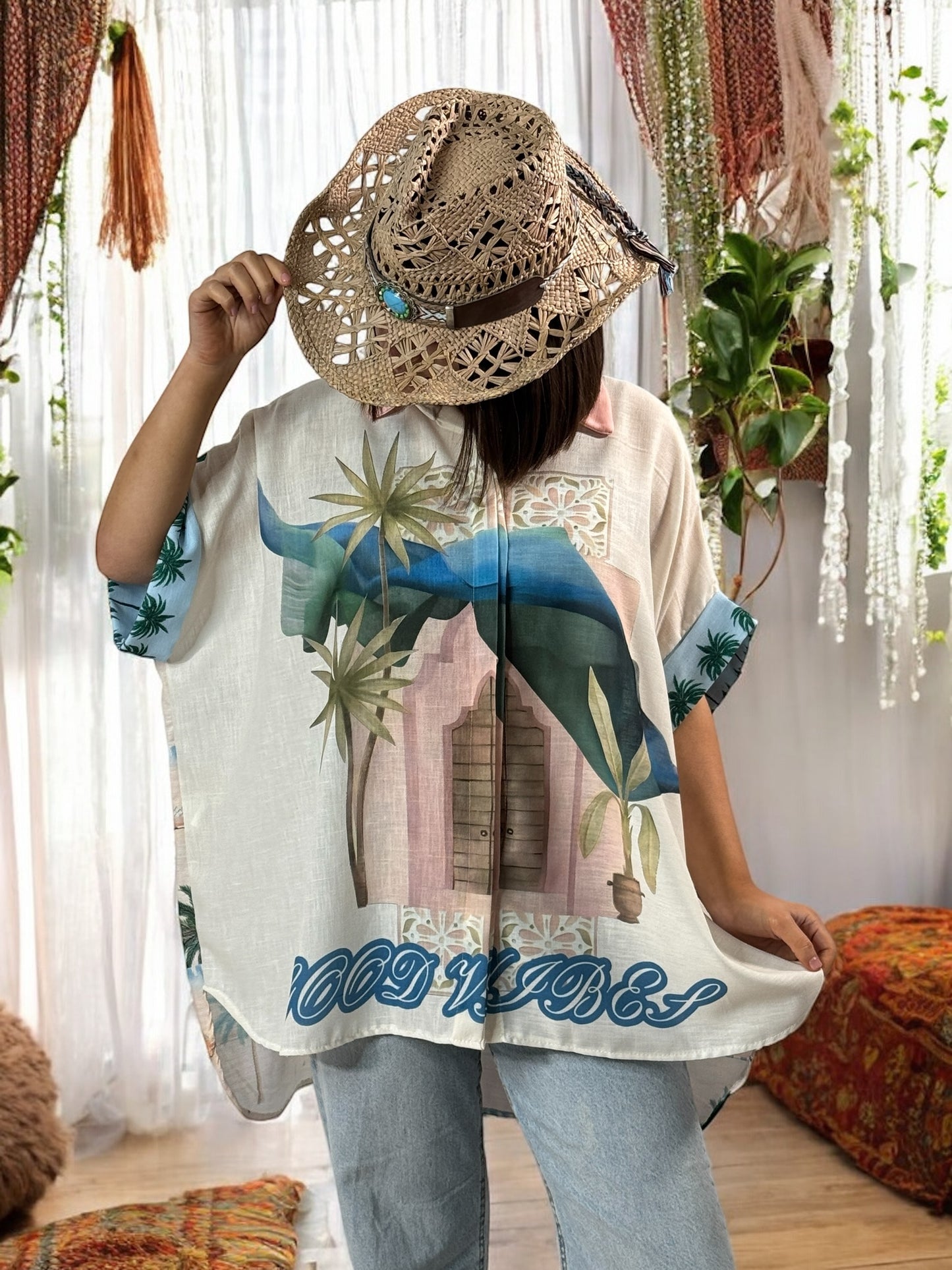 NATHY - CHEMISE OVERSIZE AVEC MOTIF JUSQU'A LA TAILLE 56