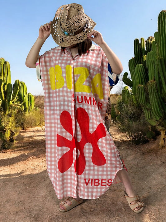 ITICA - ROBE OVERSIZE A MOTIF JUSQU'A LA TAILLE 56