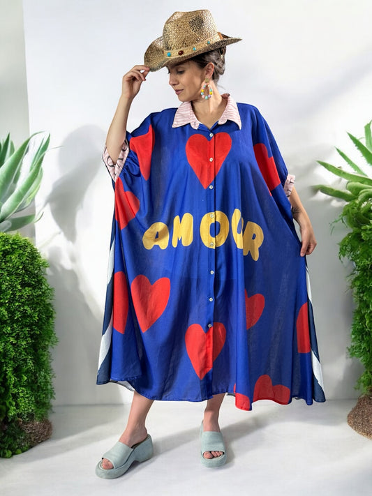 BORA BORA - ROBE OVERSIZE A MOTIF JUSQU'A LA TAILLE 58