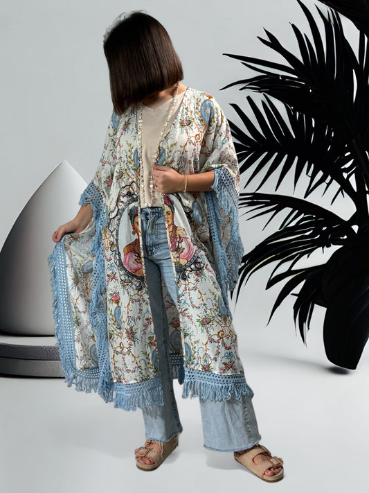 BONNY - KIMONO OVERSIZE FRIDA KAHLO JUSQU'A LA TAILLE 52/54