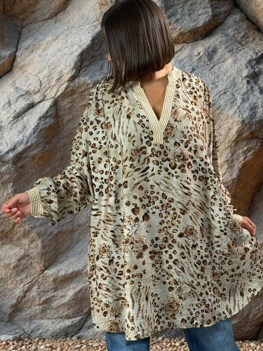 MARJORIE - TUNIQUE OVERSIZE JUSQU'A LA TAILLE 48/50
