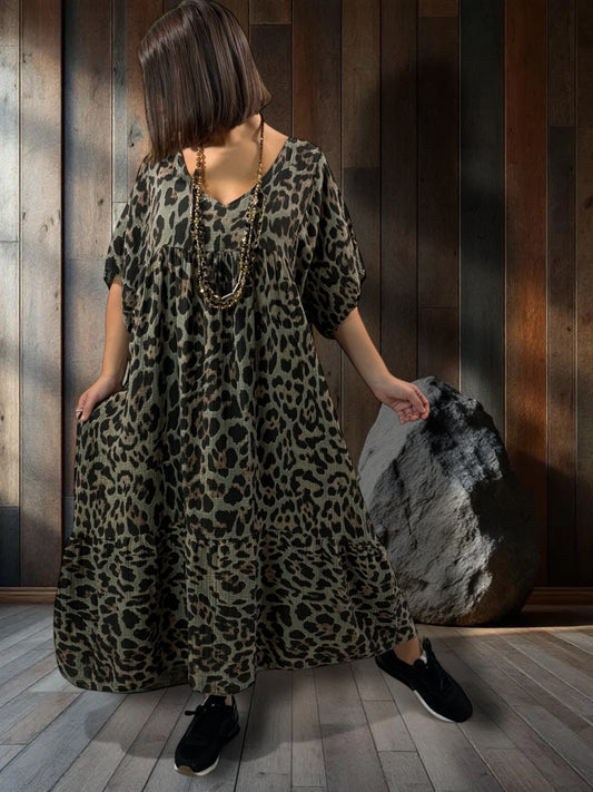 BODEGA - ROBE LEOPARD JUSQU'A LA TAILLE 56