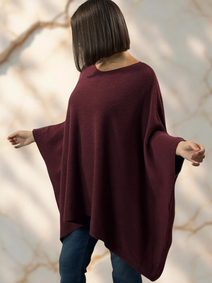 NICKO - PULL OVERSIZE BORDEAUX JUSQU'A LA TAILLE 60